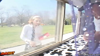 Preview 1 of My Friends Mum - Lexi Belle Gets Banged By The Ice Cream Man in Sexy Knee High Socks