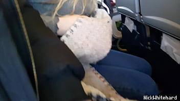 Preview 3 of School Girl K Xxx - Airplane ! Horny Pilot&#039_s Wife Shows Big Tits In Public