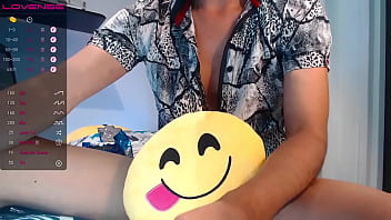 Preview 3 of Spy Cam Friend Mom - A shy young man masturbates placing a pillow in front of him so they can&#039_t see his huge cock,  he doesn&#039_t realize that his big bright pink head of penis is reaching up to look beautiful.
