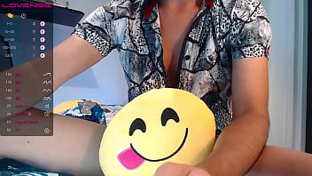 Preview 4 of Spy Cam Friend Mom - A shy young man masturbates placing a pillow in front of him so they can&#039_t see his huge cock,  he doesn&#039_t realize that his big bright pink head of penis is reaching up to look beautiful.