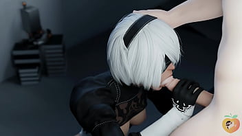 Preview 2 of Gh And Bf - 2B BJ &amp_Deepthroat NierAutomata,  SFM animation (With sound)