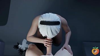 Preview 3 of Gh And Bf - 2B BJ &amp_Deepthroat NierAutomata,  SFM animation (With sound)