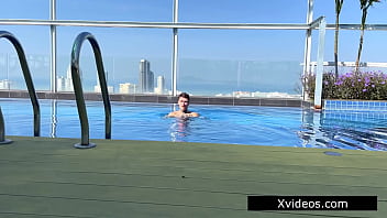 Preview 1 of Uma Jolie Cowgirl - Girl on the Pool Asked me to Apply Sunscreen to Her. Sunbathing Ended up with BJ &amp_ Hot Quickie