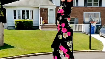 Preview 1 of Alliyah Grey - In front of the public on the street sexy dancing ladyboy