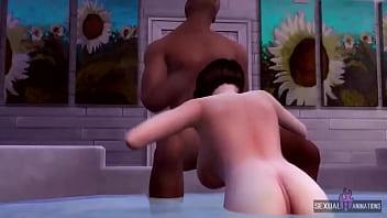 Preview 2 of Beeg Sudani Com - I Like To Fuck My Boyfriend&#039_s Black Cock in the Jacuzzi - Sexual Hot Animations