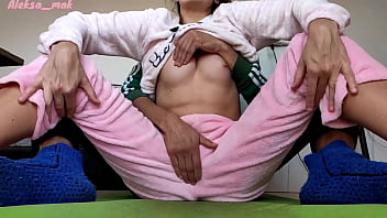 Preview 3 of Best Porno Tube - stepdaddy petting small tits and cunt girl in pajamas party