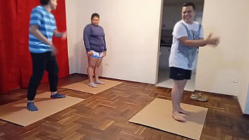 Preview 1 of Saxyvidoe Com - Mi mejor amigo es mi entrador de yoga y siempre se trae a su esposa para que nos acompa&ntilde_e y esta ves si que el se entere pude follarme a su hermosa esposa cogerla bien hasta que me saca toda esa leche para su boca