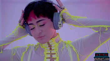 Preview 2 of Www Ngentotcom - Neon lingerie looks super hot on curvy short hair latina MILF Mia Valentine