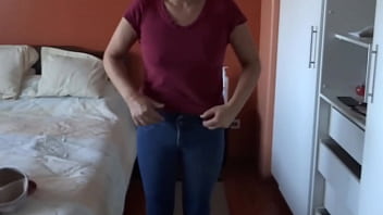 Preview 1 of Mylene Butt Tube - First masturbation in front of stepson and he cums on my tits