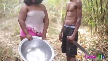 Preview 1 of Yoga Teaching Girl And Master - Local Village Girl With A ssbbw Ass Gives Blowjob And Fucked By the Watchman in the Bush With His Big Black Cork Hardcore Somewhere in Africa