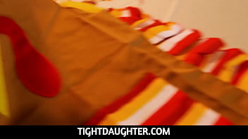 Preview 1 of Indiansexvideos Hd - Petite blonde Step Daughter Family Fucked By Big Cock Step Daddy On Thanksgiving POV - Madison Summers,  Filthy Rich