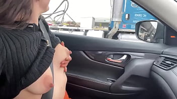 Preview 3 of TS Threesome - RT lillyvig: Would you honk if you saw me driving like this?