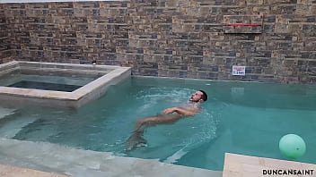 Preview 1 of Old Man Sexx Hot - Sneaking into the neighbors pool