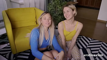 Preview 1 of Small Small Vergin Hard Rape - Ersties: Sexy Blonde Dominates Her Lesbian Friend