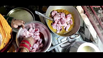 Preview 2 of Curvy Ass - Indian bengali hot wife making chicken in the kitchen was xxx fucked by making her a mare