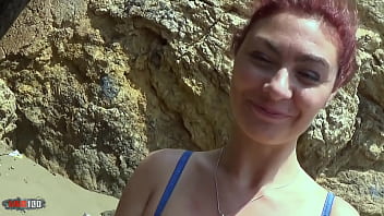 Preview 2 of Slap Cock And Balls - Outdoor anal fuck with the gorgeous French brunette Julia Gomez