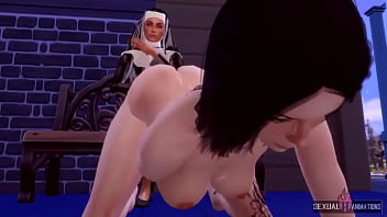 Preview 2 of Abi Doctor - Transsexual Nun has Sex with Believer - Sexual Hot Animations
