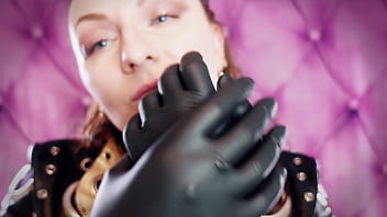 Preview 3 of Mom Mad Vagina - ASMR: black nitrile gloves hot soundings by Arya Grander - SFW video