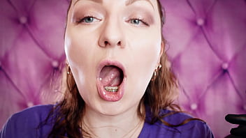 Preview 3 of Tamilsex Aunty Videos - ASMR: vore fetish giantess vibes mukbang video SFW in nitrile gloves (Arya Grander)