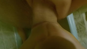 Preview 3 of Rime Lacroix - POV blowjob on behalf of a girl. Stepsister sucks cock squatting in the bathtub until he cums in her mouth