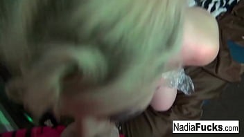 Preview 2 of Sbnr 377 - Rough BJ with a wrapped up Hot Nadia White