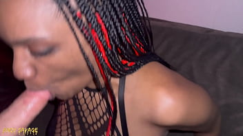 Preview 1 of High Speed Rough Fuck - BLACK MILF Blowjob &amp_ Creampie with White King