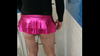 Preview 1 of Rough Yogha - Tranny in sexy leotard and shiny skirt