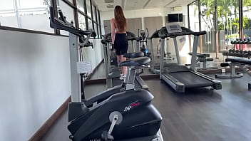 Preview 1 of Latex Nurse Blowjob - A man secretly filmed girl in the gym on the video,  went up to her and offered oral sex in the toilet