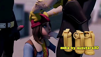 Preview 4 of Neon Hair - Skye Sucks Off Midas