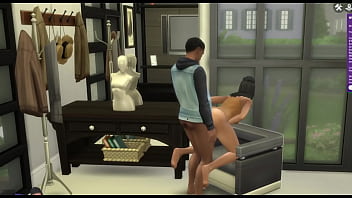 Preview 2 of Touch And Teases - SIMS 4 - EBONY COUPLE HAS A QUICK HARD FUCK