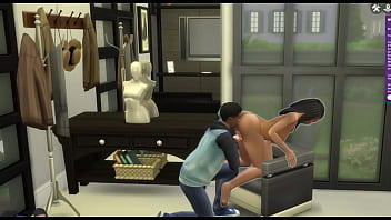 Preview 1 of Touch And Teases - SIMS 4 - EBONY COUPLE HAS A QUICK HARD FUCK