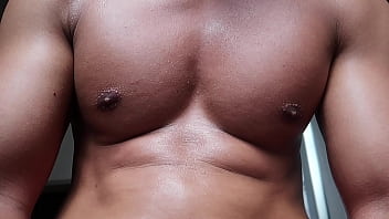 Preview 1 of Footsie Babes Jasmin - masochistic boyfriend riding on your morning erection,  showering sweat from his pecs