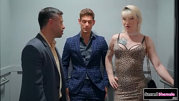 Preview 1 of 17 Sex 6 Mp4 - Trans Lena Moon barebacked in elevator