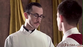 Preview 1 of Phoenix Maria And Ava Addams - Religious twink riding priests dick