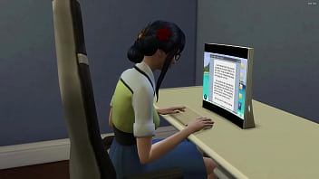 Preview 1 of Naruto Zhisune - Japanese Stepmom catches her virgin stepson masturbating in front of the computer and helps him have sex for the first time in his life | Hot asian milf