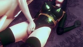 Preview 1 of Black Milfs - Analingus and fingering Tsuyu Asui (Rainy Season Hero: Froppy) until orgasm - 3d animation sfm porn