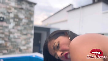 Preview 3 of Two Hot Mom - POV- I put my cock in and leave her pussy full of milk to a young girl who is in the pool,  she is a bitch who wanted to suck and have hard sex