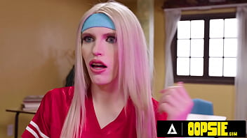 Preview 1 of Mom With Daughters Bf - OOPSIE - Coach Disciplines Busty Trans Students With SUPER HOT Detention Threesome!