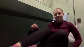 Preview 1 of Tyna Tee - HOT AMATEUR FINGERING SEXY ASSHOLE ON TRAIN