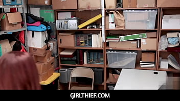 Preview 1 of Nain Sexx - GirlThief - Cute Teen Redhead Shoplifter April Reid Fucked By Security Guard For No Jail After Stealing Jewelry