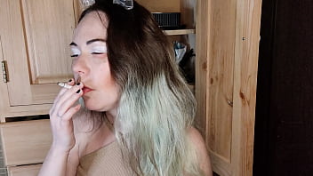 Preview 4 of Maturty Arab - modest stepsister smokes a cigarette