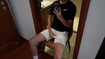 Preview 1 of Big Pussy Hand Fuck - Twink boy masturbates with a cup