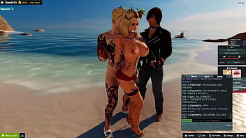 Preview 1 of X Mateur - 3dxchat | LoliVix | 61 | Hot wife sex - stupid big tits blonde being used for sex at the club,  beach and movie theater | 2da parte