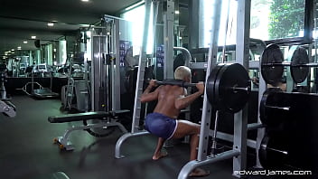 Preview 1 of Hindi Mom And Son Xxx - EdwardJames - Horny sweaty gym studs bareback on equipment