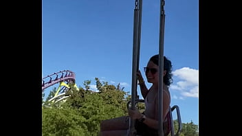 Preview 4 of Xxx Bos In Girl - Blowjob in public in the Ferris Wheel