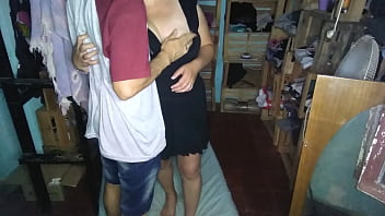 Preview 2 of Banala Sex Video - Tocandole las tetas a mi novia con vestido negro