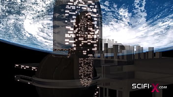 Preview 1 of Morreset Amon - Female sex android plays with a sexy ebony in the space station