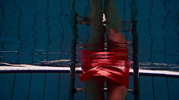 Preview 1 of Www Animal And Women Sex - Adorable brunette teen swimming naked