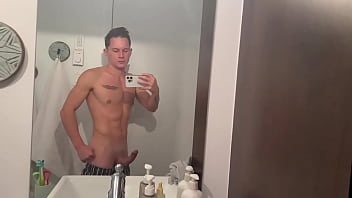 Preview 3 of Mom And Son Room Sharing - Masturbaton in fron of mirror