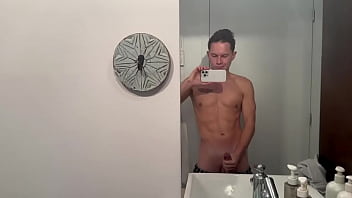 Preview 4 of Mom And Son Room Sharing - Masturbaton in fron of mirror